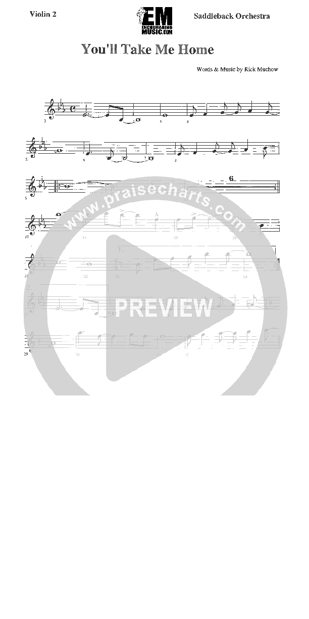 You'll Take Me Home Violin 2 (Rick Muchow)