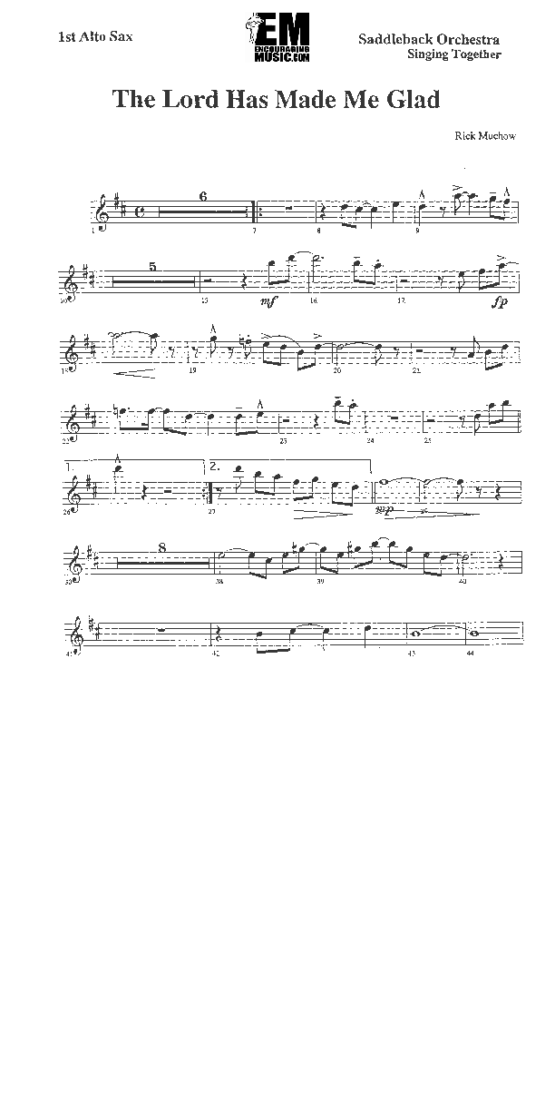 The Lord Has Made Me Glad Alto Sax 1/2 (Rick Muchow)