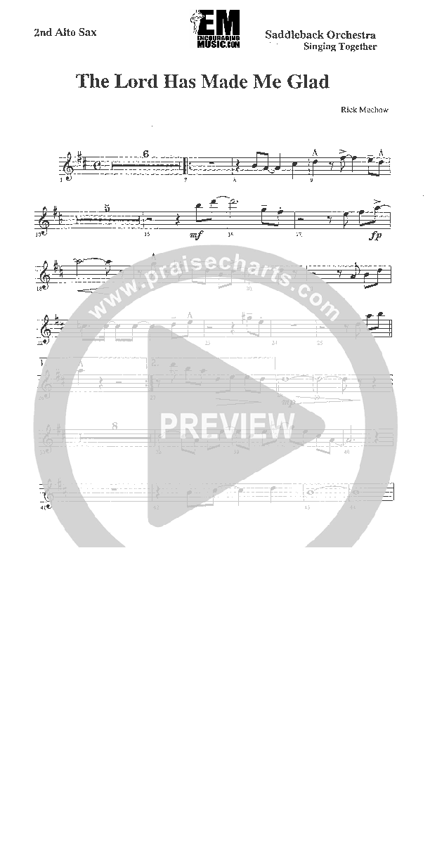 The Lord Has Made Me Glad Alto Sax 1/2 (Rick Muchow)