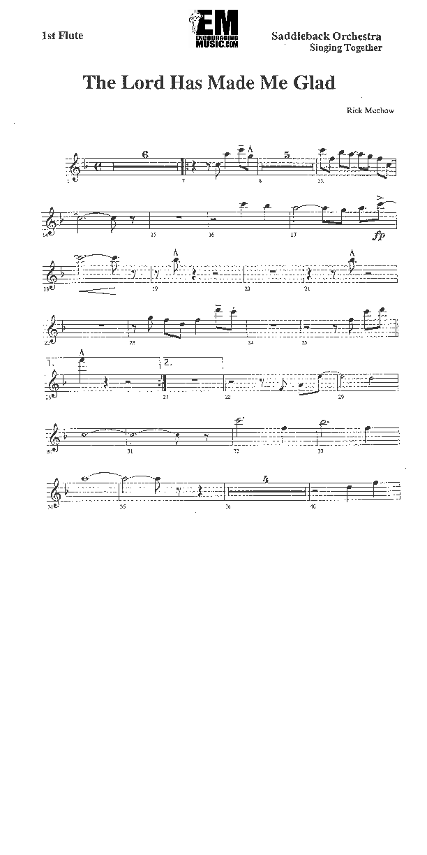 The Lord Has Made Me Glad Flute 1/2 (Rick Muchow)