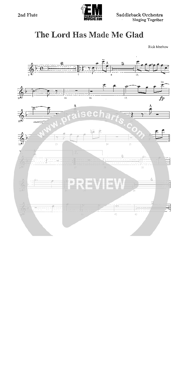 The Lord Has Made Me Glad Flute 1/2 (Rick Muchow)