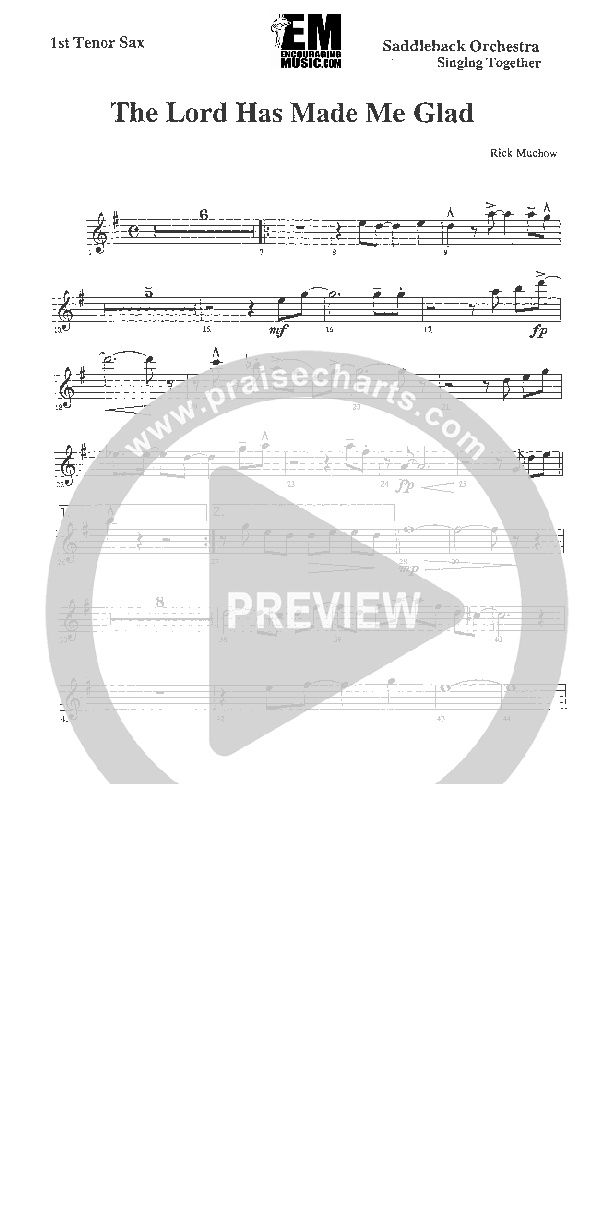 The Lord Has Made Me Glad Tenor Sax 2 (Rick Muchow)