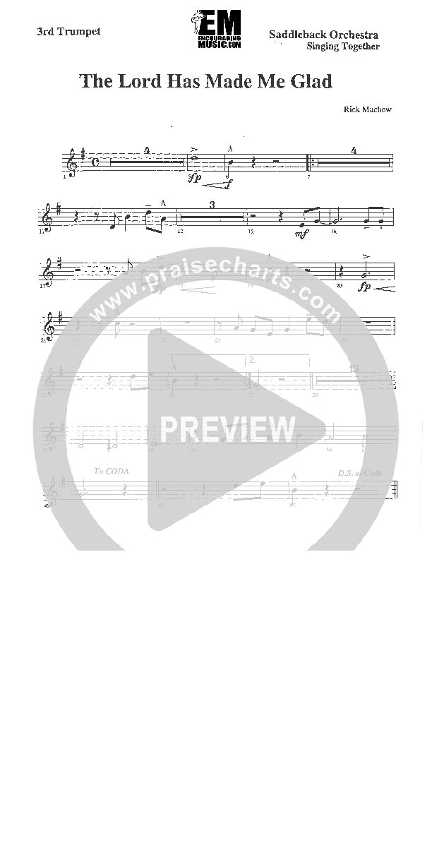 The Lord Has Made Me Glad Trumpet 3 (Rick Muchow)