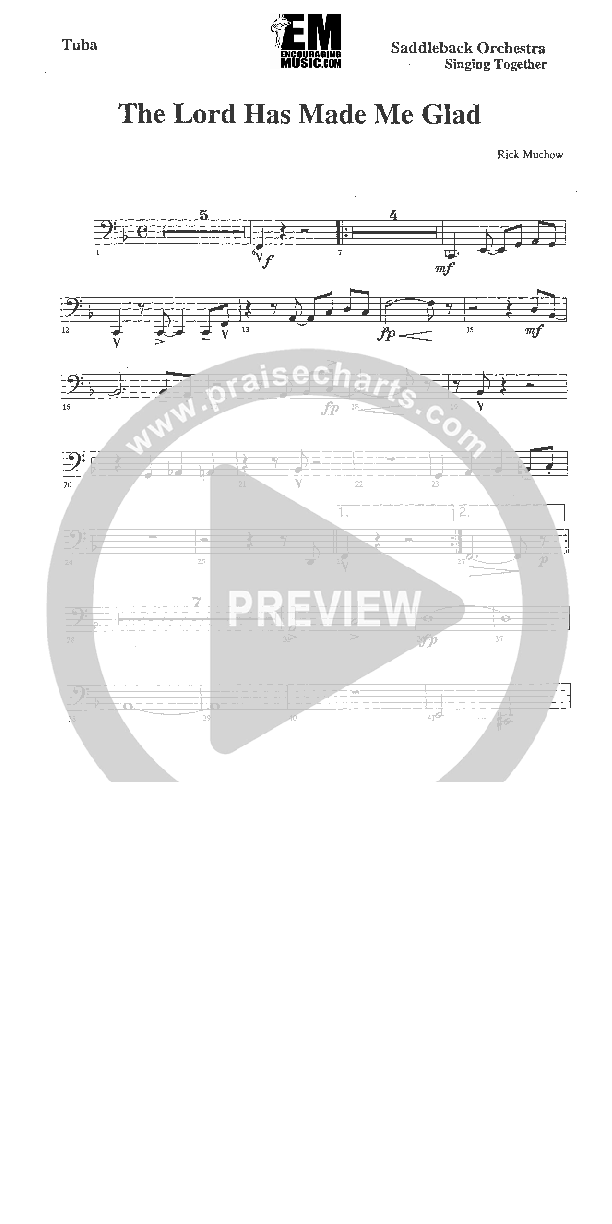 The Lord Has Made Me Glad Tuba (Rick Muchow)