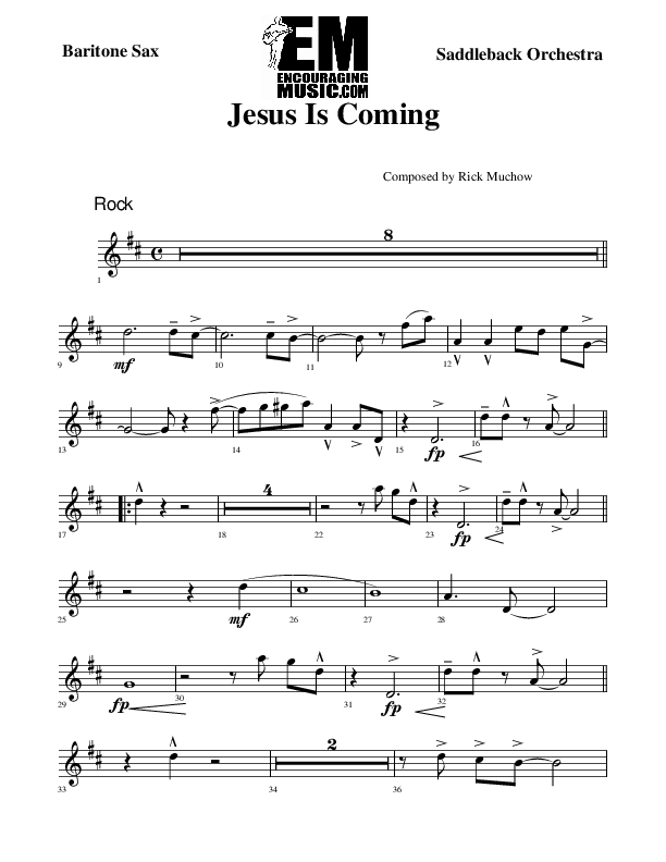 Jesus Is Coming Bari Sax (Rick Muchow)