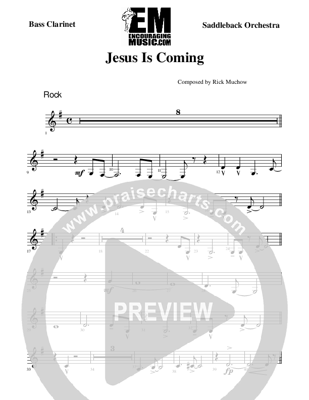 Jesus Is Coming Bass Clarinet (Rick Muchow)
