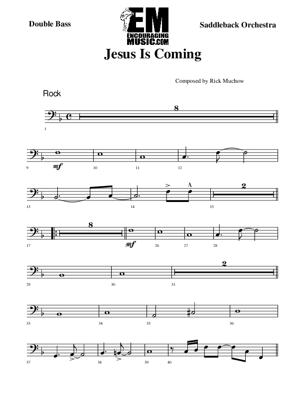 Jesus Is Coming Double Bass (Rick Muchow)