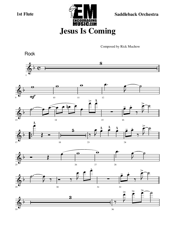 Jesus Is Coming Flute 1/2 (Rick Muchow)