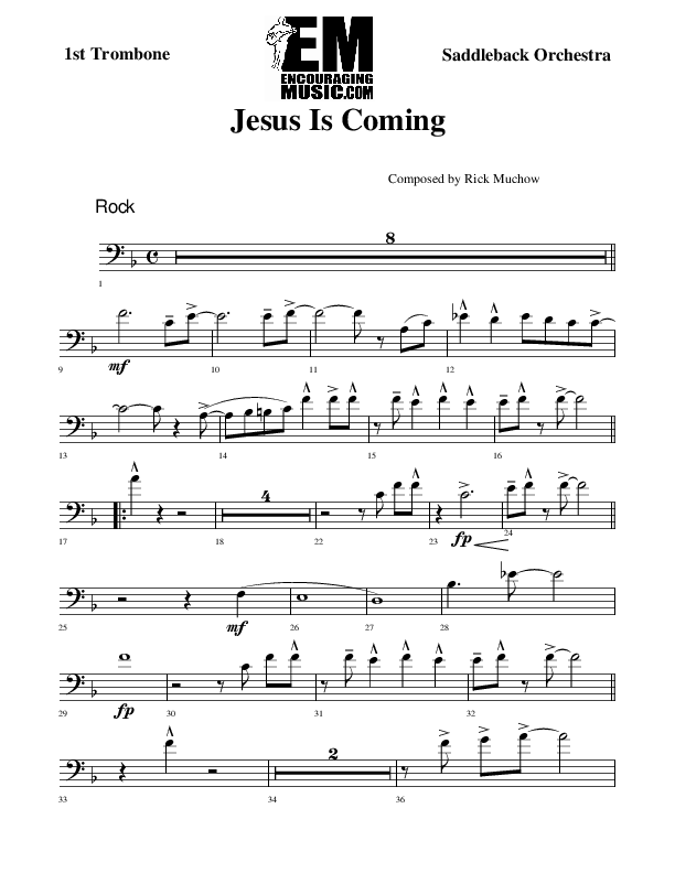 Jesus Is Coming Trombone 1 (Rick Muchow)