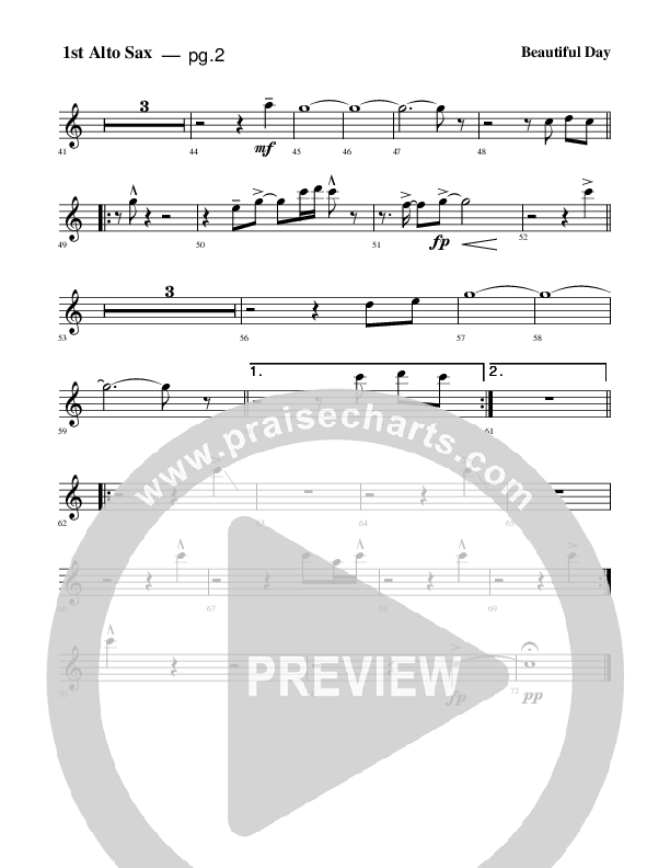 Beautiful Day Alto Sax 1/2 (Rick Muchow)