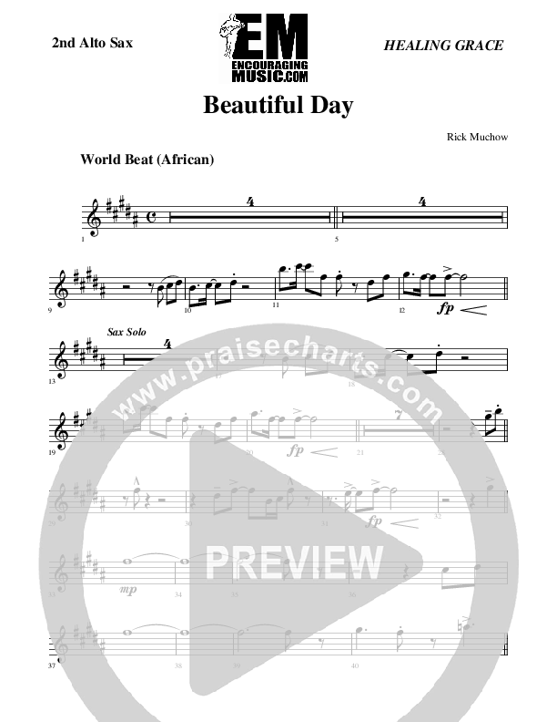 Beautiful Day Alto Sax 1/2 (Rick Muchow)