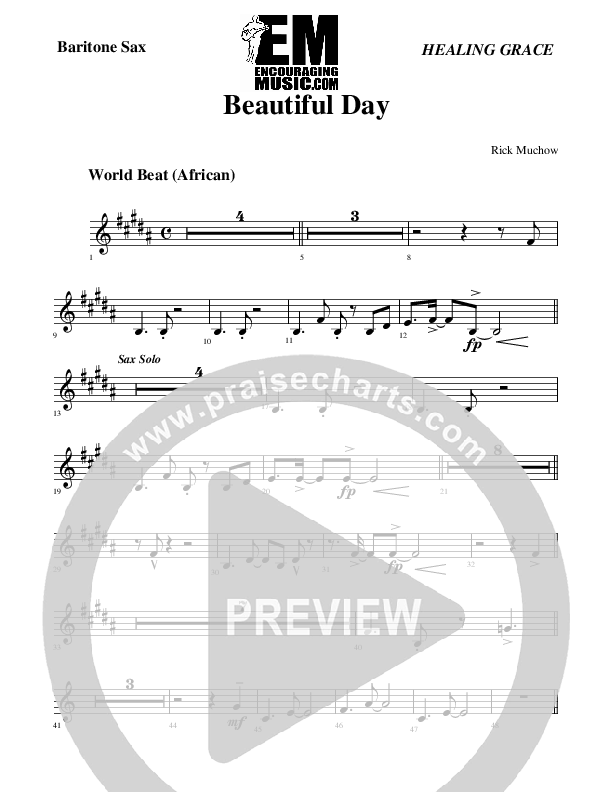 Beautiful Day Bari Sax (Rick Muchow)