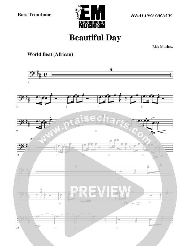 Beautiful Day Bass Trombone (Rick Muchow)