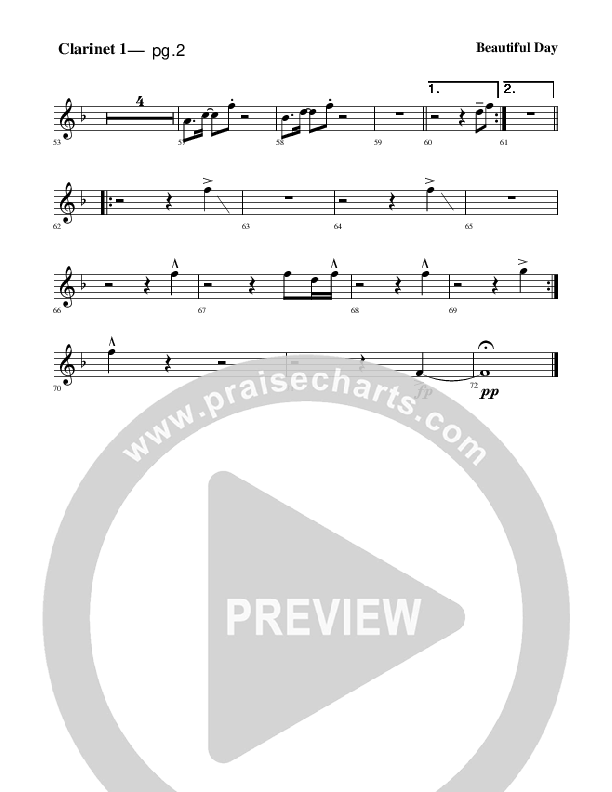 Beautiful Day Clarinet 1/2 (Rick Muchow)