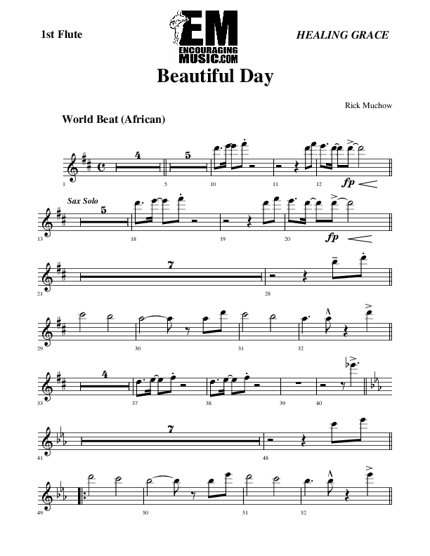 Beautiful Day Flute 1/2 (Rick Muchow)
