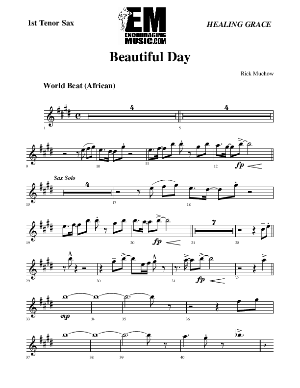 Beautiful Day Tenor Sax 1/2 (Rick Muchow)