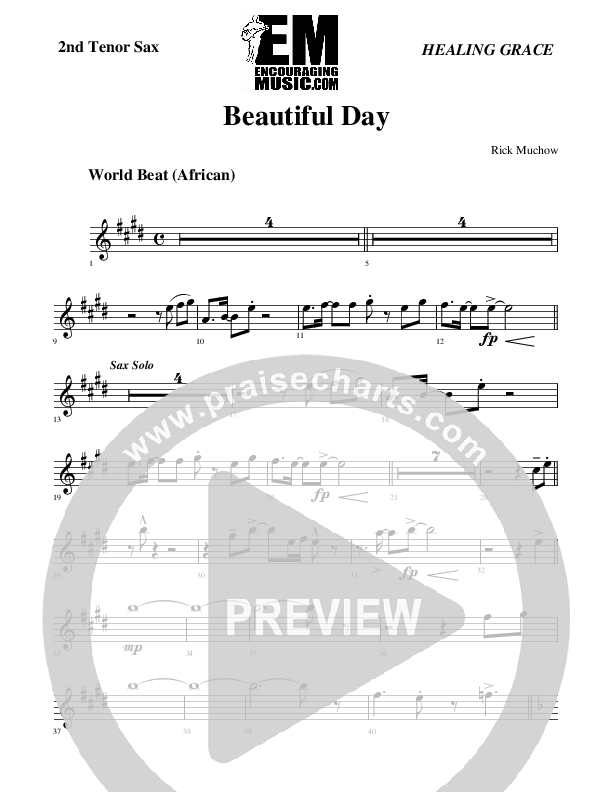 Beautiful Day Tenor Sax 1/2 (Rick Muchow)
