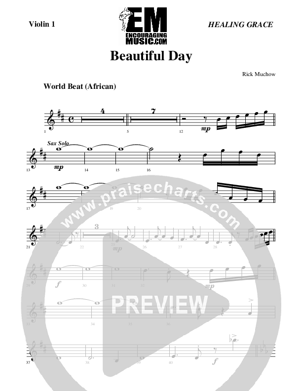 Beautiful Day Violin 1 (Rick Muchow)