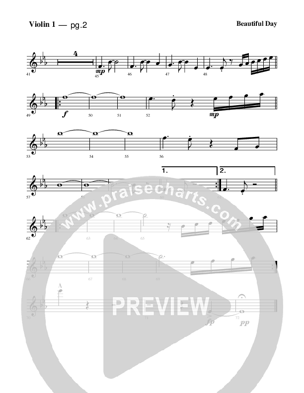 Beautiful Day Violin 1 (Rick Muchow)