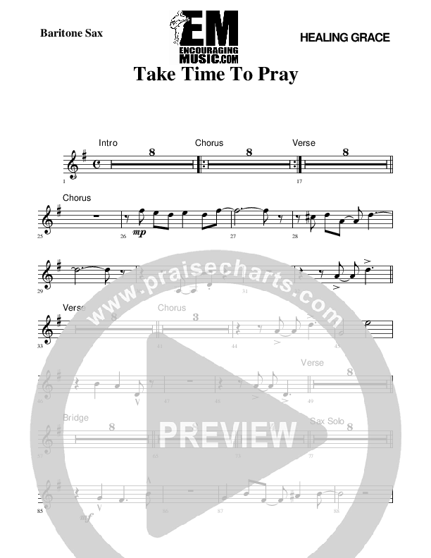 Take Time To Pray Bari Sax (Rick Muchow)