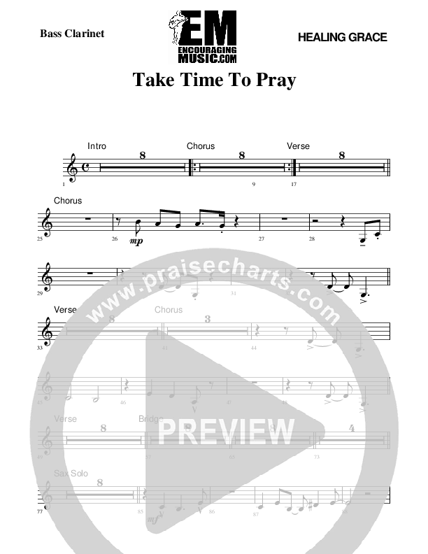 Take Time To Pray Bass Clarinet (Rick Muchow)