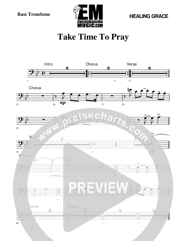 Take Time To Pray Bass Trombone (Rick Muchow)