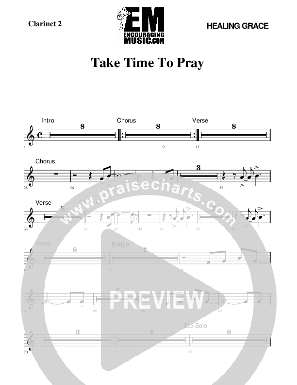 Take Time To Pray Clarinet 1/2 (Rick Muchow)