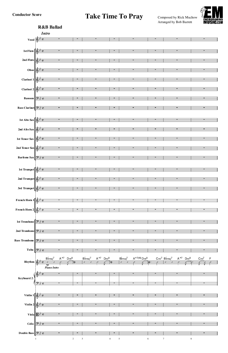 Take Time To Pray Conductor's Score (Rick Muchow)