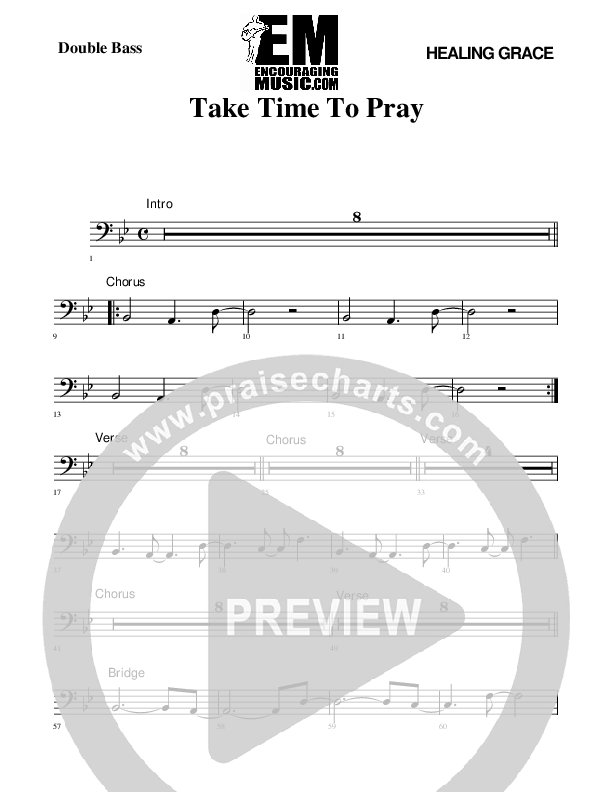 Take Time To Pray Double Bass (Rick Muchow)