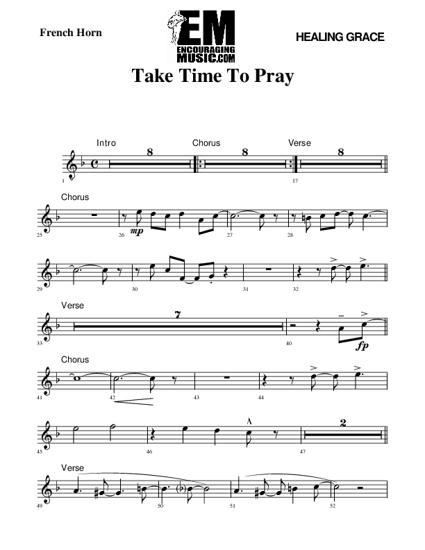 Take Time To Pray French Horn (Rick Muchow)