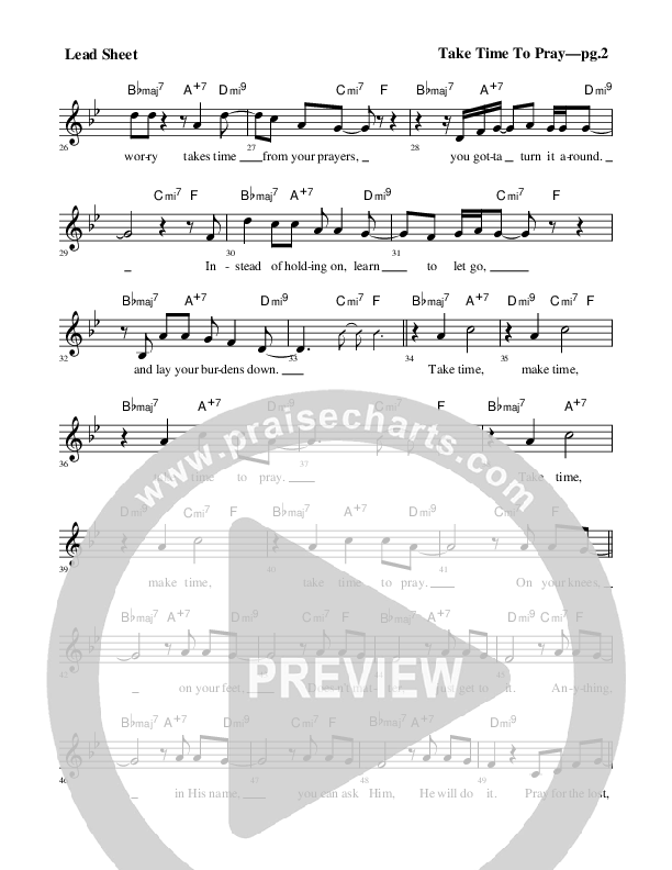 Take Time To Pray Lead Sheet (Rick Muchow)