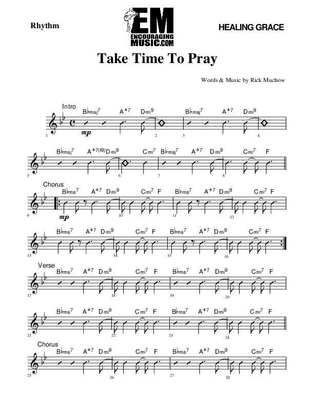 Take Time To Pray Rhythm Chart (Rick Muchow)