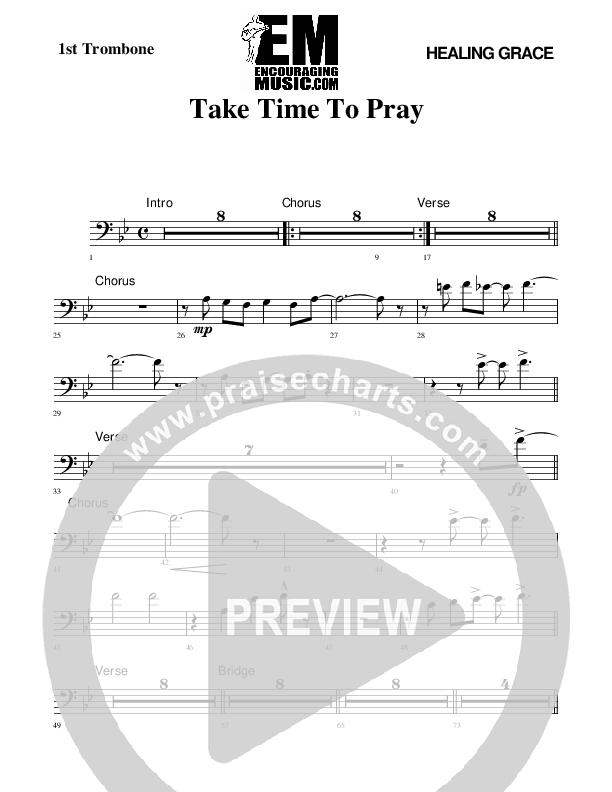 Take Time To Pray Trombone 1 (Rick Muchow)