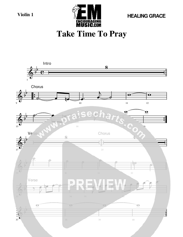 Take Time To Pray Violin 1 (Rick Muchow)