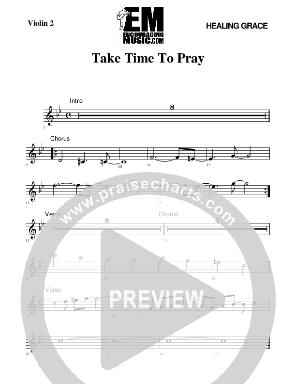 Take Time To Pray Violin 2 (Rick Muchow)