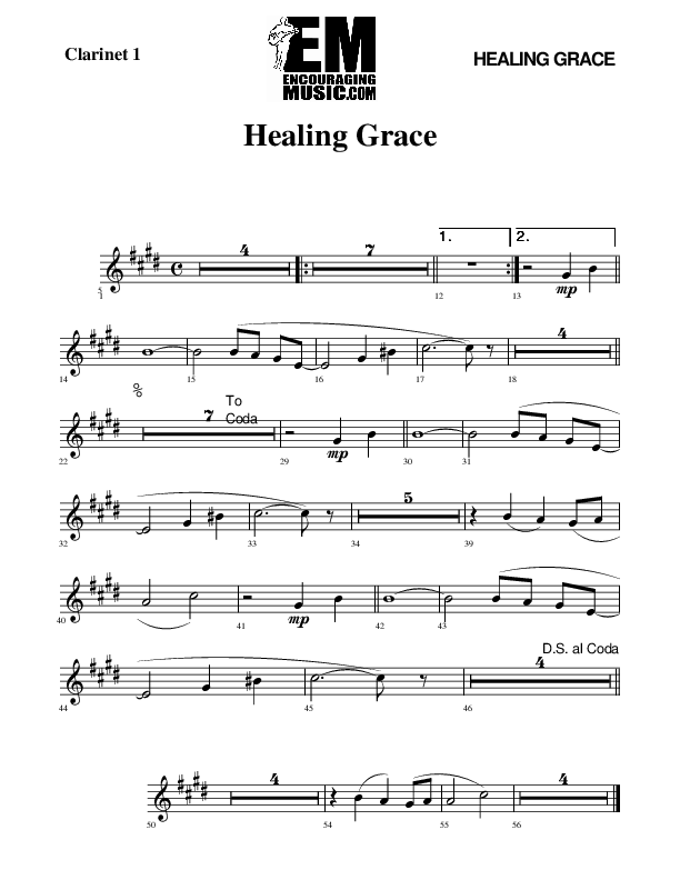 Healing Grace Clarinet (Rick Muchow)