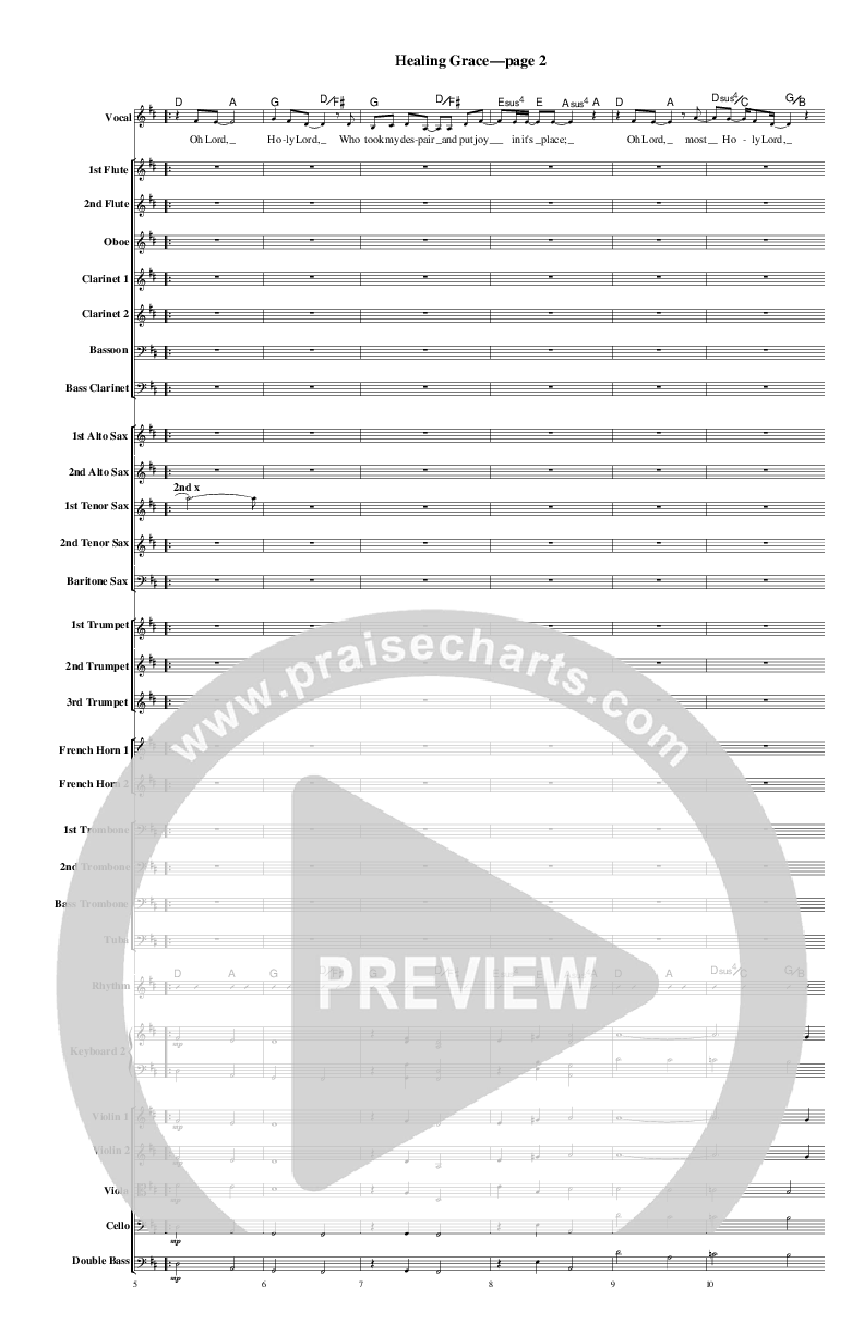 Healing Grace Conductor's Score (Rick Muchow)