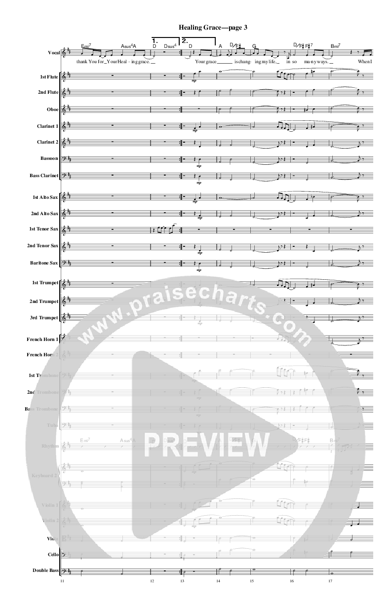 Healing Grace Conductor's Score (Rick Muchow)