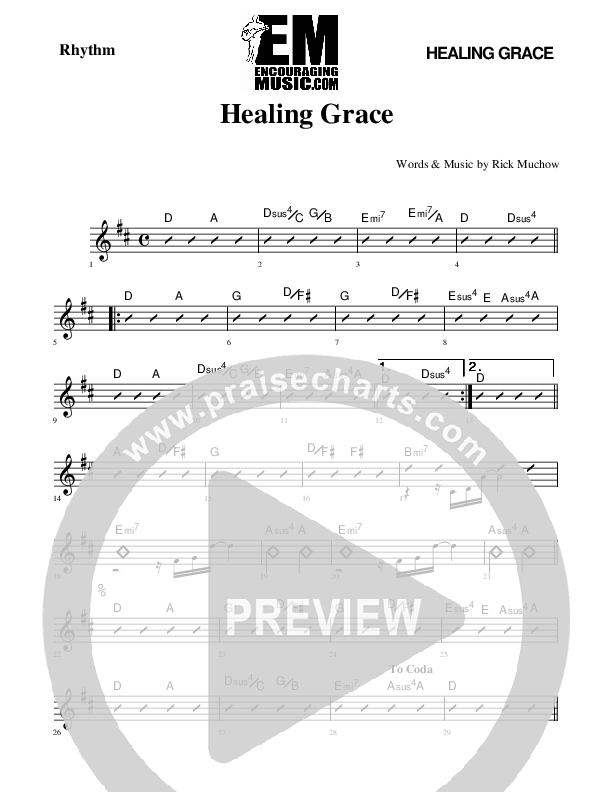Healing Grace Rhythm Chart (Rick Muchow)