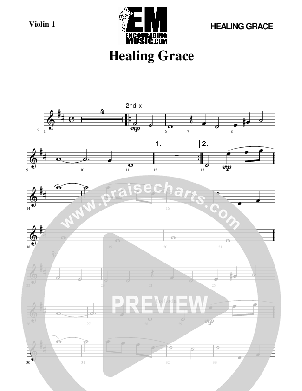 Healing Grace Violin 1 (Rick Muchow)