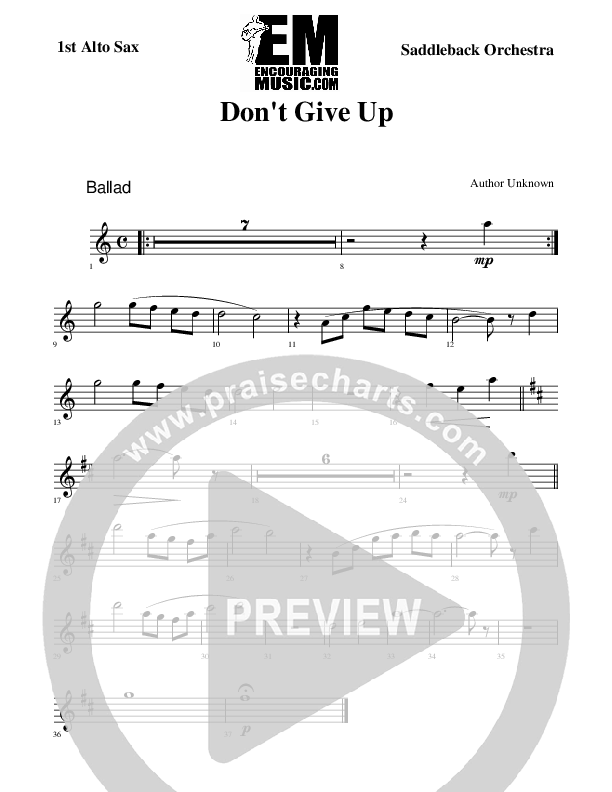 Don't Give Up Alto Sax 1/2 (Rick Muchow)