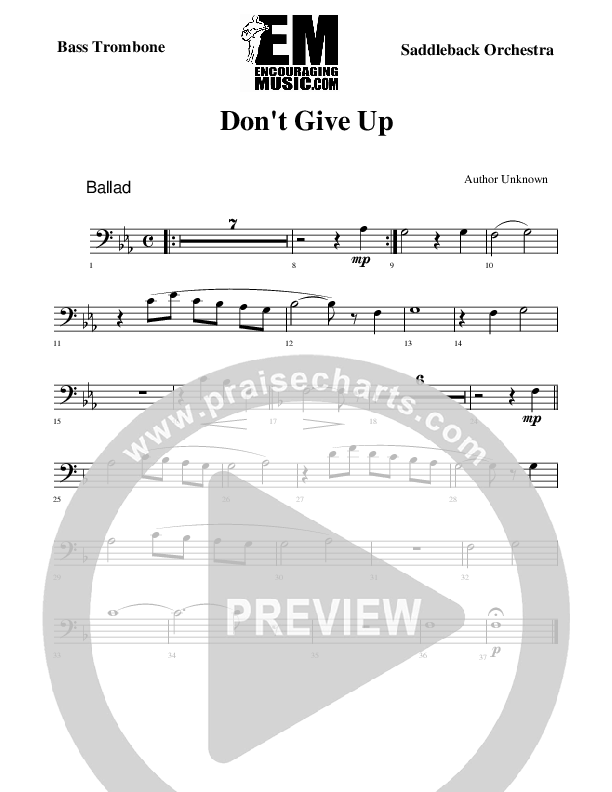 Don't Give Up Bass Trombone (Rick Muchow)