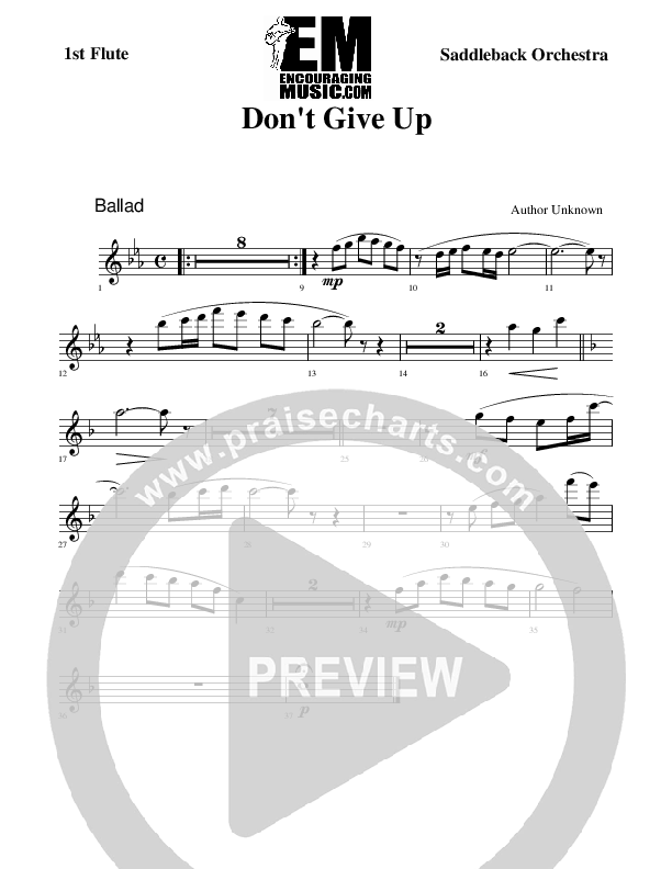 Don't Give Up Flute 1/2 (Rick Muchow)
