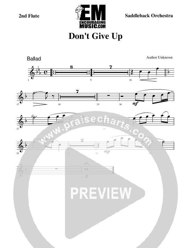 Don't Give Up Flute 1/2 (Rick Muchow)