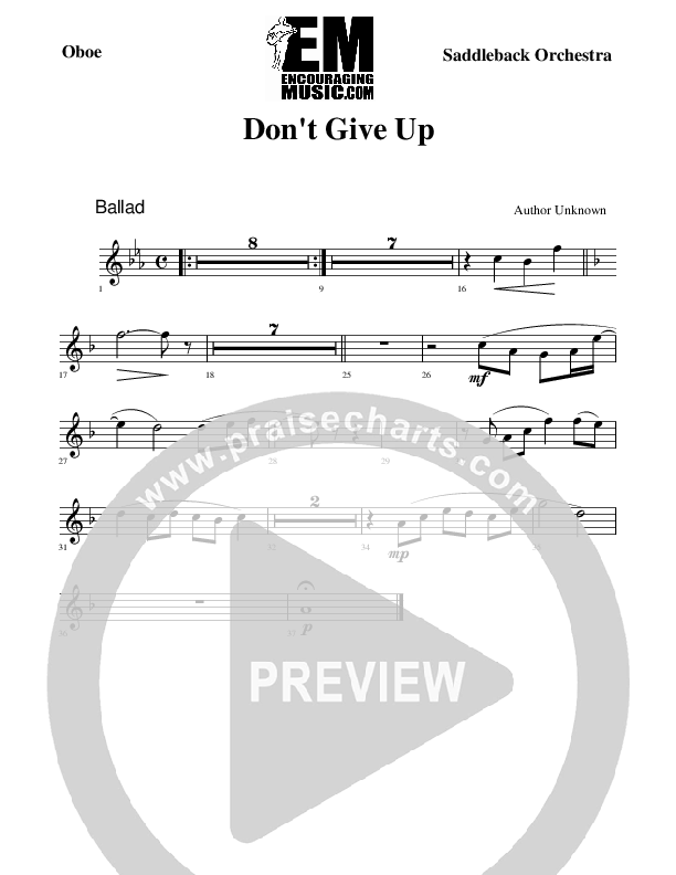 Don't Give Up Oboe (Rick Muchow)