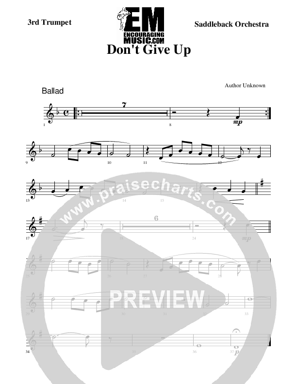 Don't Give Up Trumpet 3 (Rick Muchow)