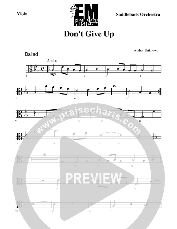 Don't Give Up Viola (Rick Muchow)