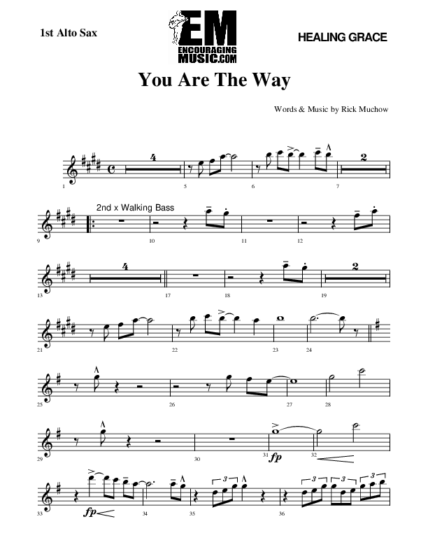 You Are The way Alto Sax 1/2 (Rick Muchow)
