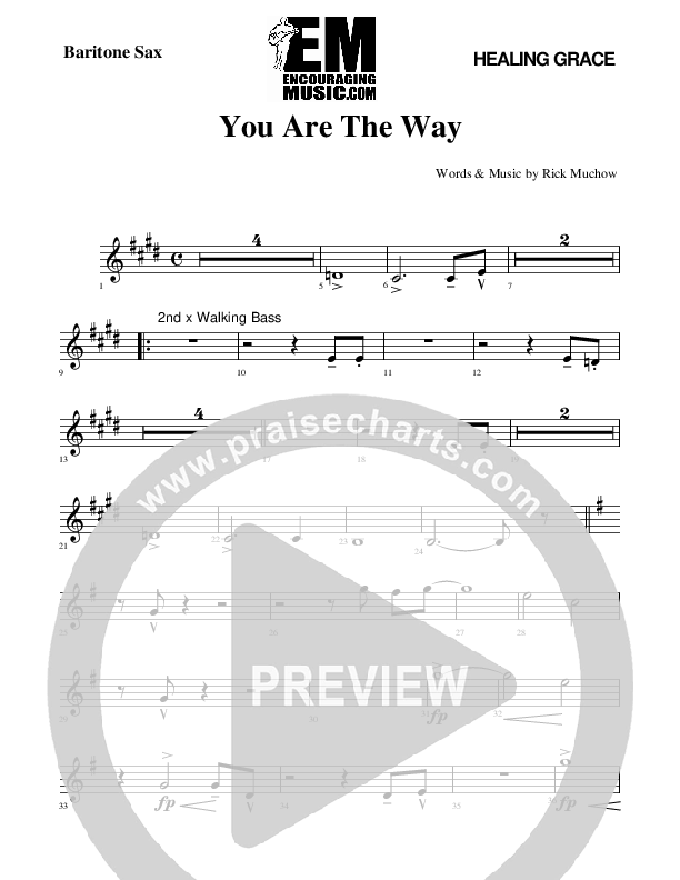 You Are The way Bari Sax (Rick Muchow)