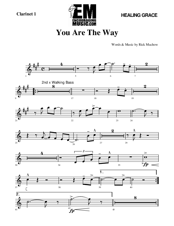 You Are The way Clarinet 1/2 (Rick Muchow)